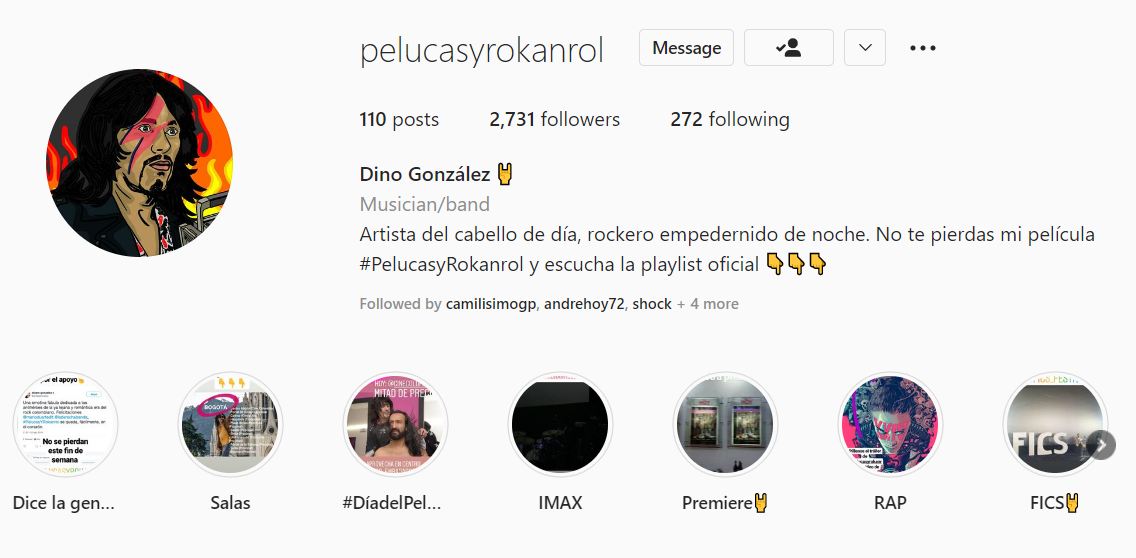Screenshot of Dino's profile on Instagram. Screenshot of Dino's profile on Instagram.
